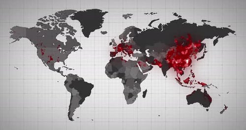 Animated World Map Global Data Spread Visualization