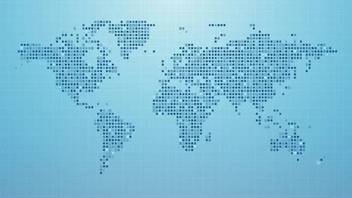 Carte du monde numérique à petit flash