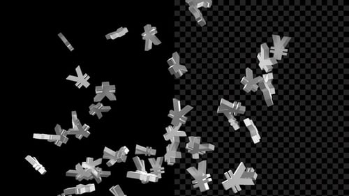 Flying Currency Yen Symbols V6