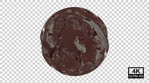 Liquid Chocolate Splashing and Forming Sphere Reveal