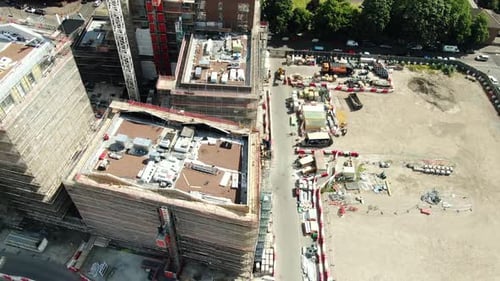 Vista superior del sitio de construcción