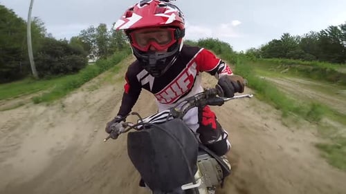 Dirt Biker Racing POV on Rural Track