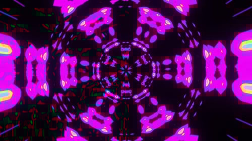 Pulsation of a Multicolored Disk on a Black Background