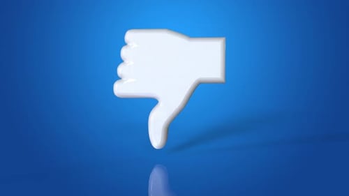 Glossy 3D Thumbs Down Icon Rotation for Social Media Content