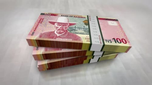 Namibia dollar money banknote pile packs