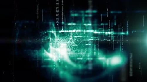 Futuristic Floating Digital data - Numbers Telemetry 6