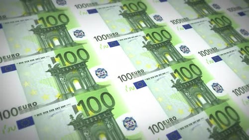 Animated 100 Euro Banknotes Loop Background