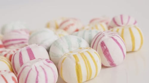 Pastel Colored Candies in a Piled Close Up