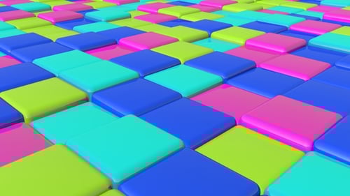 Colorful Abstract Bouncing Cubes Looping Motion Background