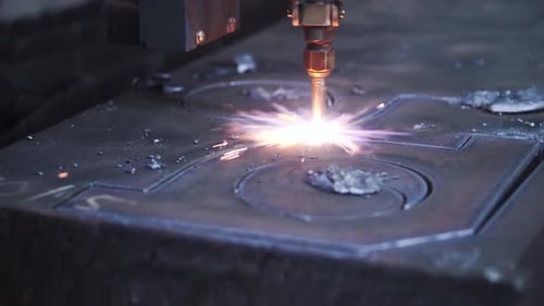 Close-up of metal welding machine