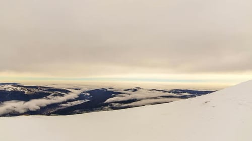 Winter Mountain Landscape Above the Clouds