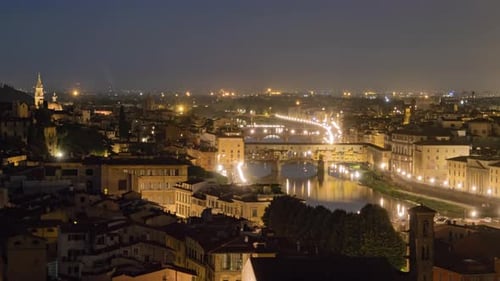 Twilight Timelapse of Florence Old Town