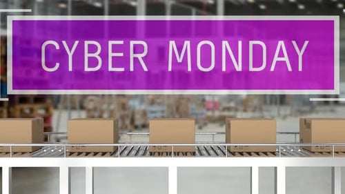 Animated Cyber Monday Promotion Title Text Reveal
