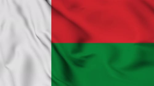 Realistic Waving Flag of Madagascar Animation