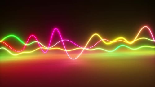Dynamic Neon Glowing Audio Waveform Equalizer Animation
