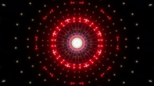 Red and Blue Beam Fractal Energy Glitter Tunnel Loop 4K
