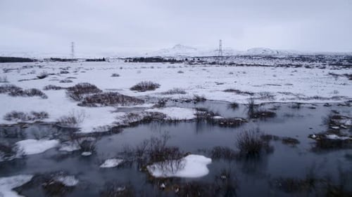 Snow Covered Marsh Land