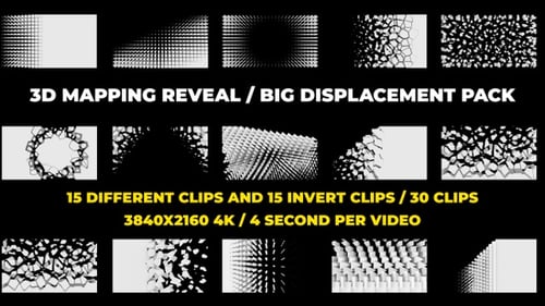 3D Mapping Reveal - Big Displacement Pack Transition