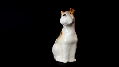 Shooting of a Statuette of a Dog