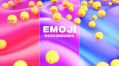 Emoji-Paket mit bunten abstrakten Hintergründe