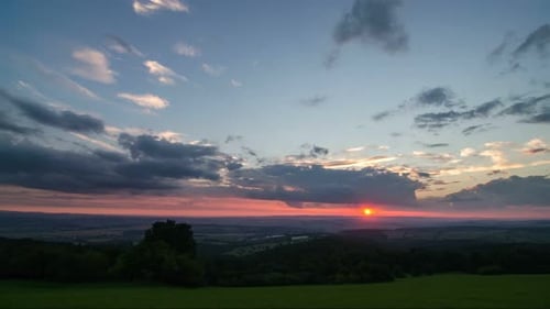 Clouds Sky over Countryside Nature in Summer Morning Sunrise
