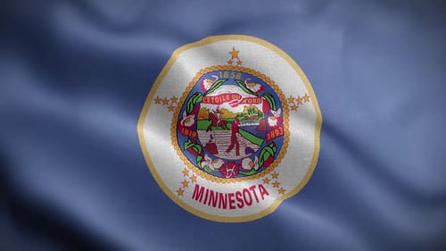 Realistic Waving Minnesota State Flag Animation