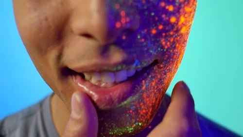 Faces with fluo effects