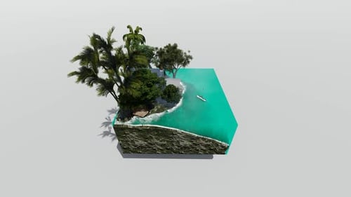 Isometric seafront beach