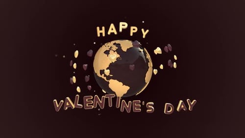 Valentine's Day loop Animation 3D with hearts