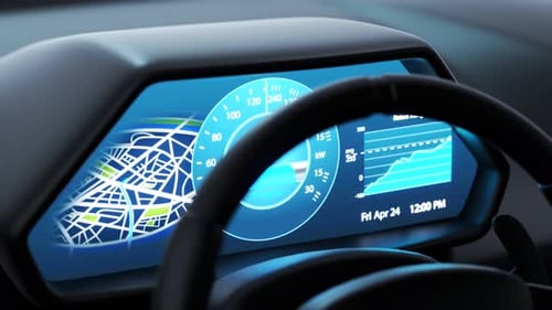 Electric car connected to the charging station. Vehicle using renewable energy