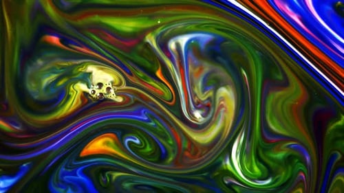 Abstract Swirling Colorful Ink Background