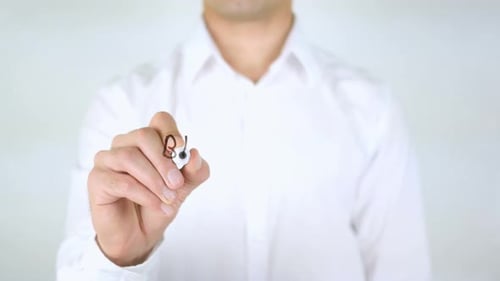 Man Writing Blah Blah Blah Over and Over