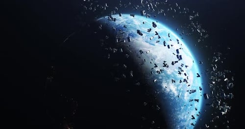 Müll in der Umlaufbahn des Planeten Erde