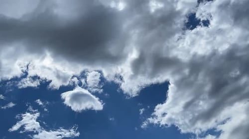 Clouds Moving Slowly in a Beautiful Blue Sky