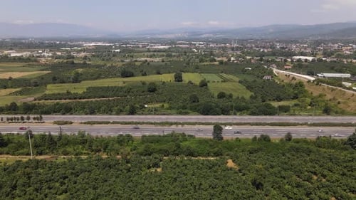 Asphalt Road Aerial Drone
