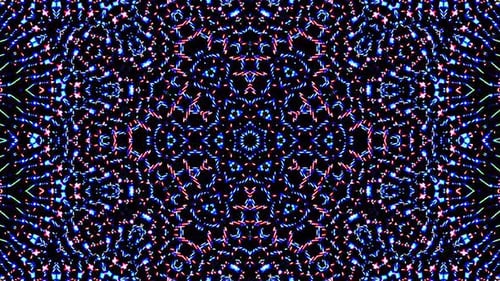 Dynamic Abstract Geometric Glowing Lights Kaleidoscope Animation