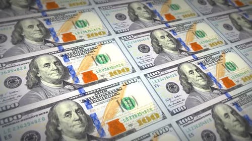 Notas de dólar de dinheiro