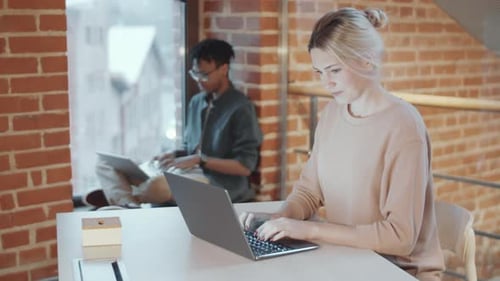Employés multiethniques travaillant dans un loft confortable