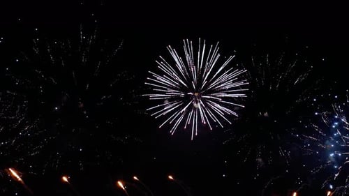 Colorful Fireworks Exploding in the Night Sky. Celebrations and Events in Bright Colors