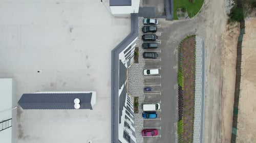 Aerial Top View of a Newly Modern MultiStorey Building Apartments Exterior