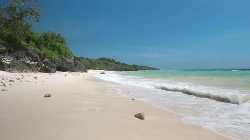 View of Ocean Waves Beach and Rocky Coastline