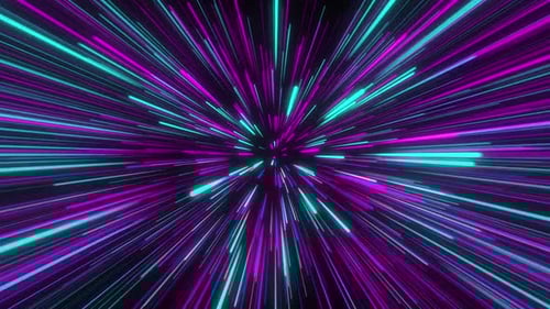 Abstract Neon Warp Speed Hyperspace Tunnel Background