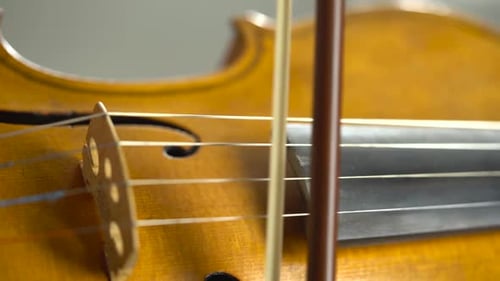 Close Up Violin Playing