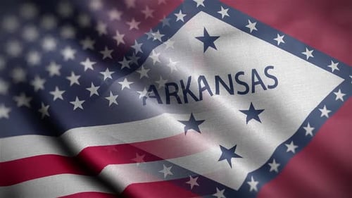 Arkansas State Usa Mixed Flag Close Up HD