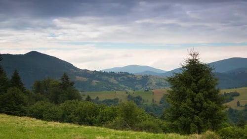 Scenic Mountain Range with Lush Green Landscape