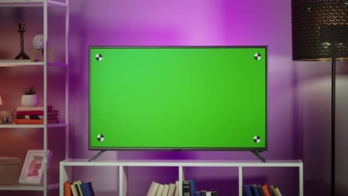 Television with Chroma Key Closeup