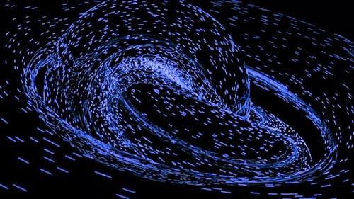 Glowing particles move in swirling whirlpool