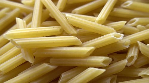 Close Up of Uncooked Penne Pasta