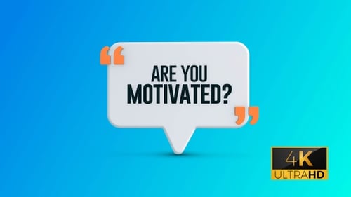 Animated 3D Speech Bubble with Quote Marks Reveal