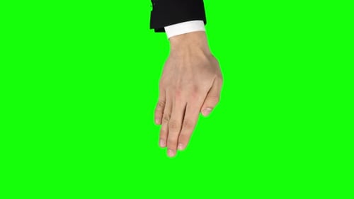 Man's Hand Performing Touch Gestures on Green Screen